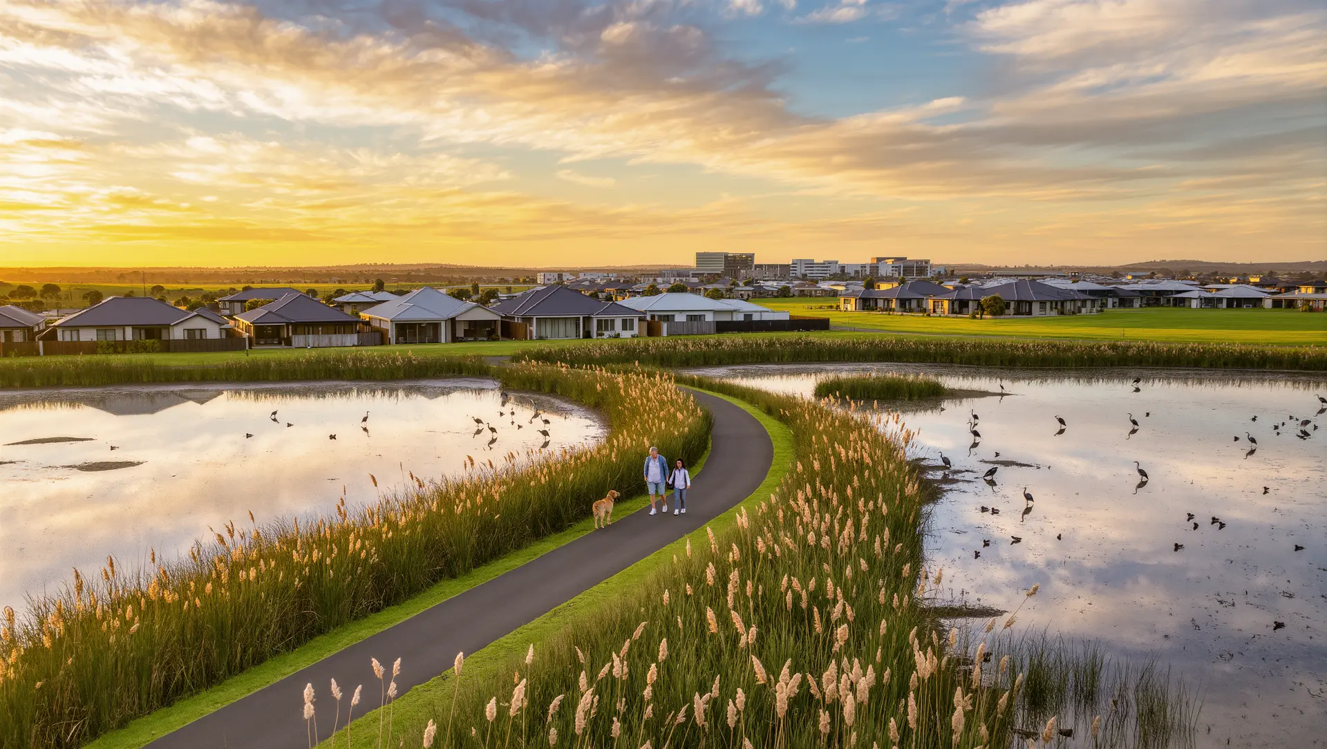 Green spine and wetlands adjacent to Merrifield North.